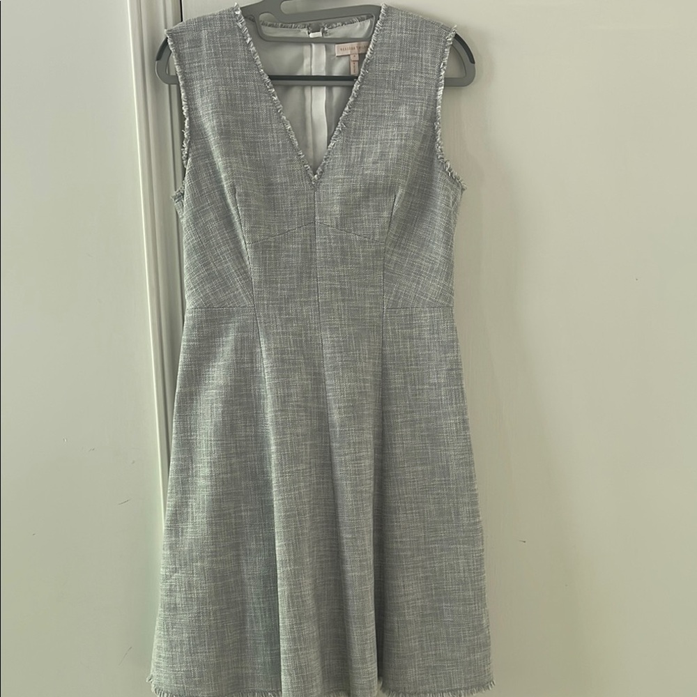 Rebecca Taylor Gray Tweed Sleeveless V-Neck Dress, size 4